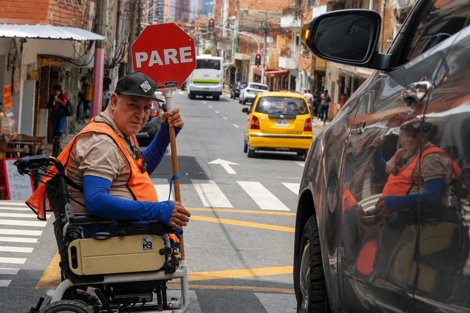 Los “semáforos humanos” de Bello: la historia de quienes regulan el tráfico por propinas y sin pensión