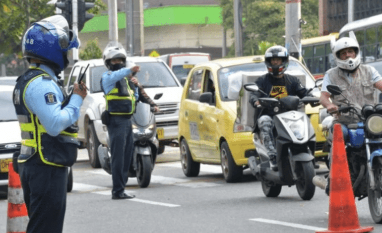Agente de tránsito agredido en Itagüí