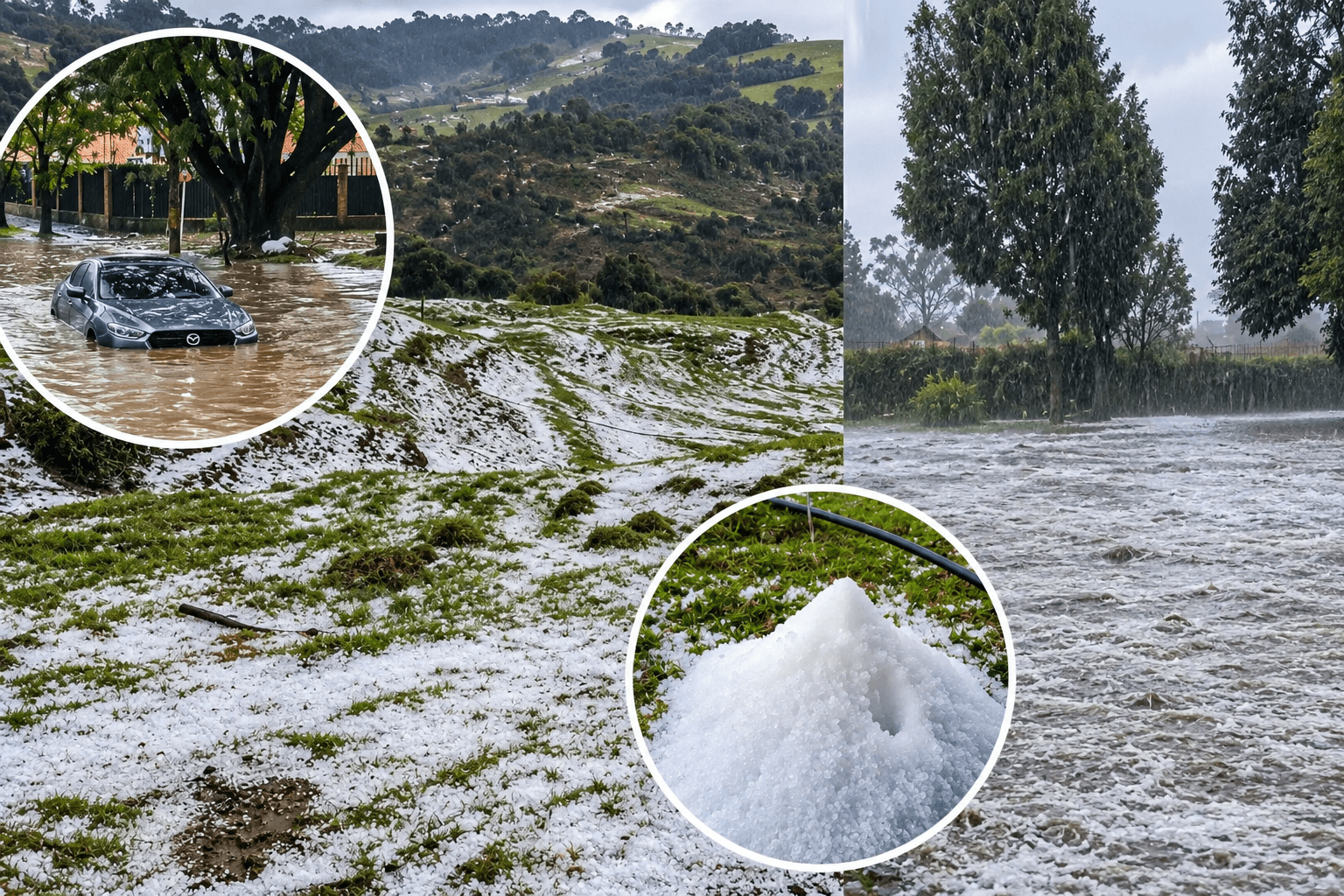 Granizo sorprendió a varios municipios de Antioquia y encendió las alertas por las lluvias