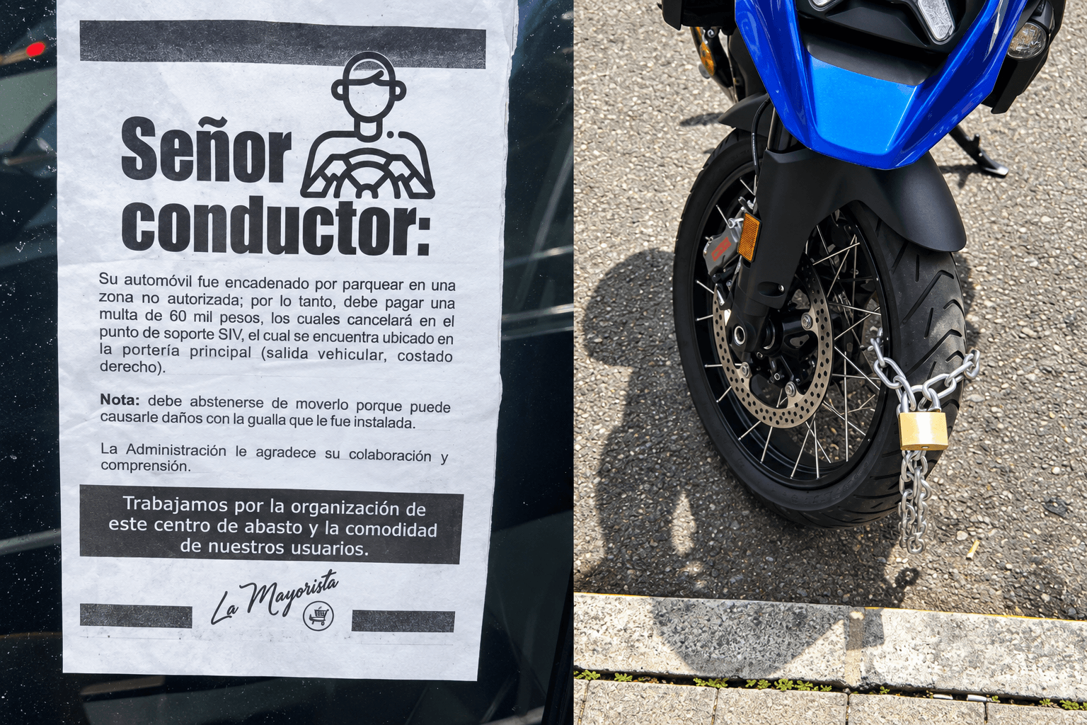 Polémica en la Central Mayorista de Itagüí por vehículos encadenados y multas