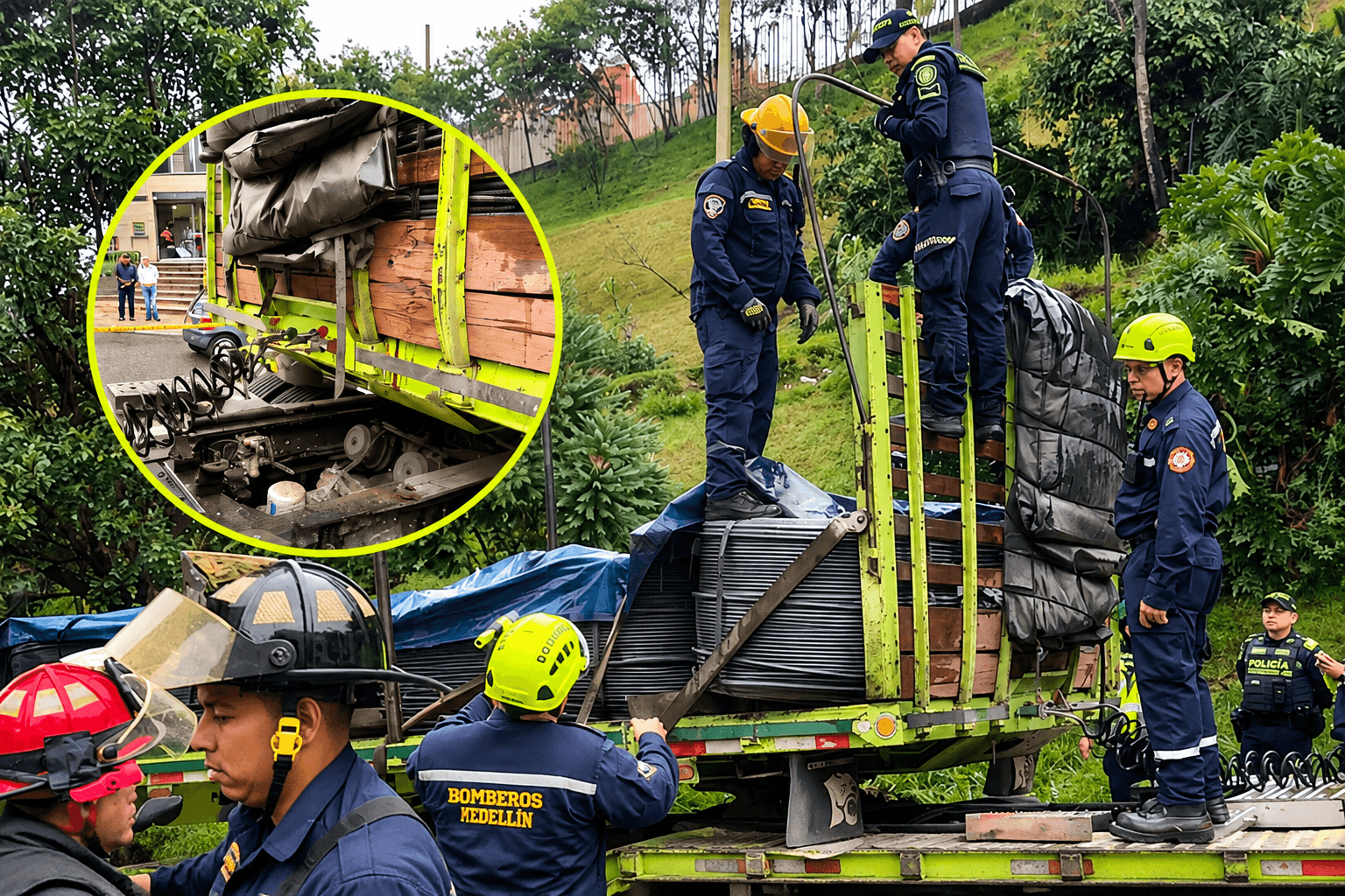 Tragedia en Itagüí: hombre murió aplastado por rollos de acero en un camión